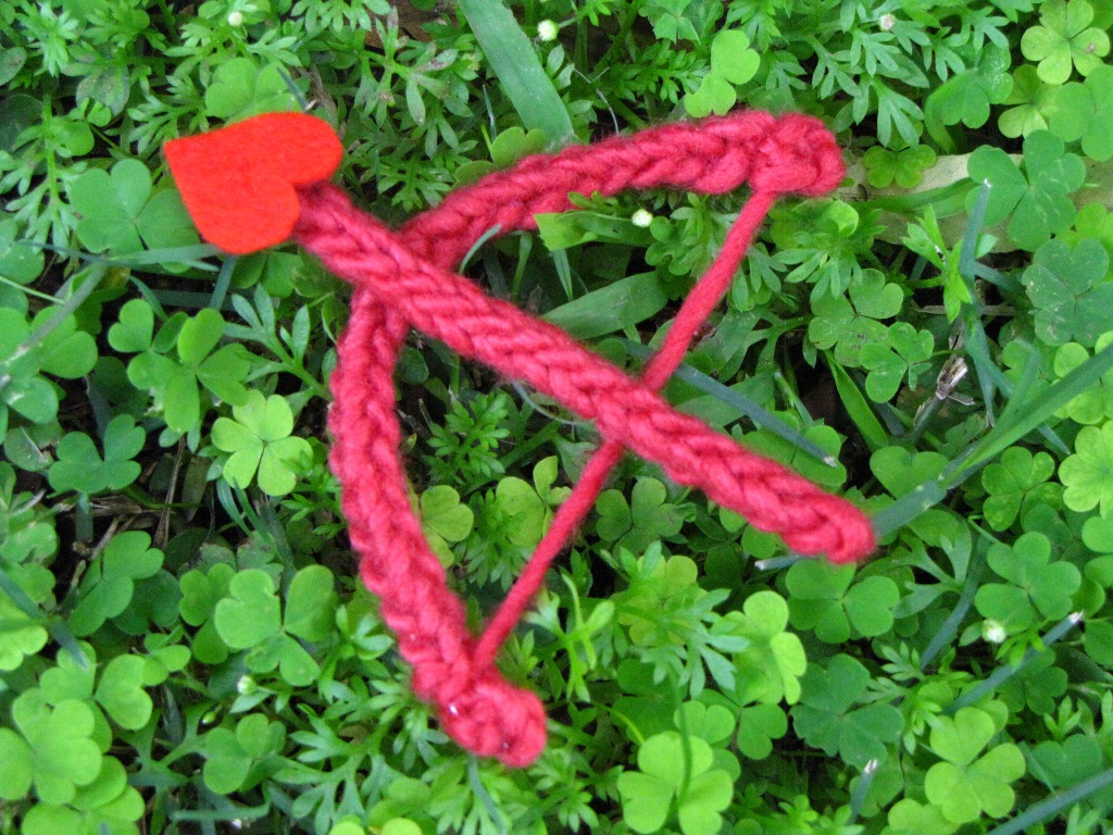 Valentine Knitted Cupid Bow and Arrow... Natural Suburbia