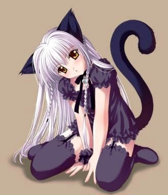 Cute Anime Witch Girl. house CUTE Anime Cat Girl.