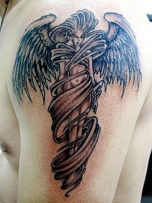 This is the chinese tattoo, angel wing tattoo, design tattoo sexy girls's