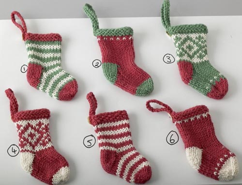 Elins kreative side: Knitted mini Christmas stockings