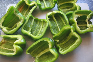 bell peppers cut in half