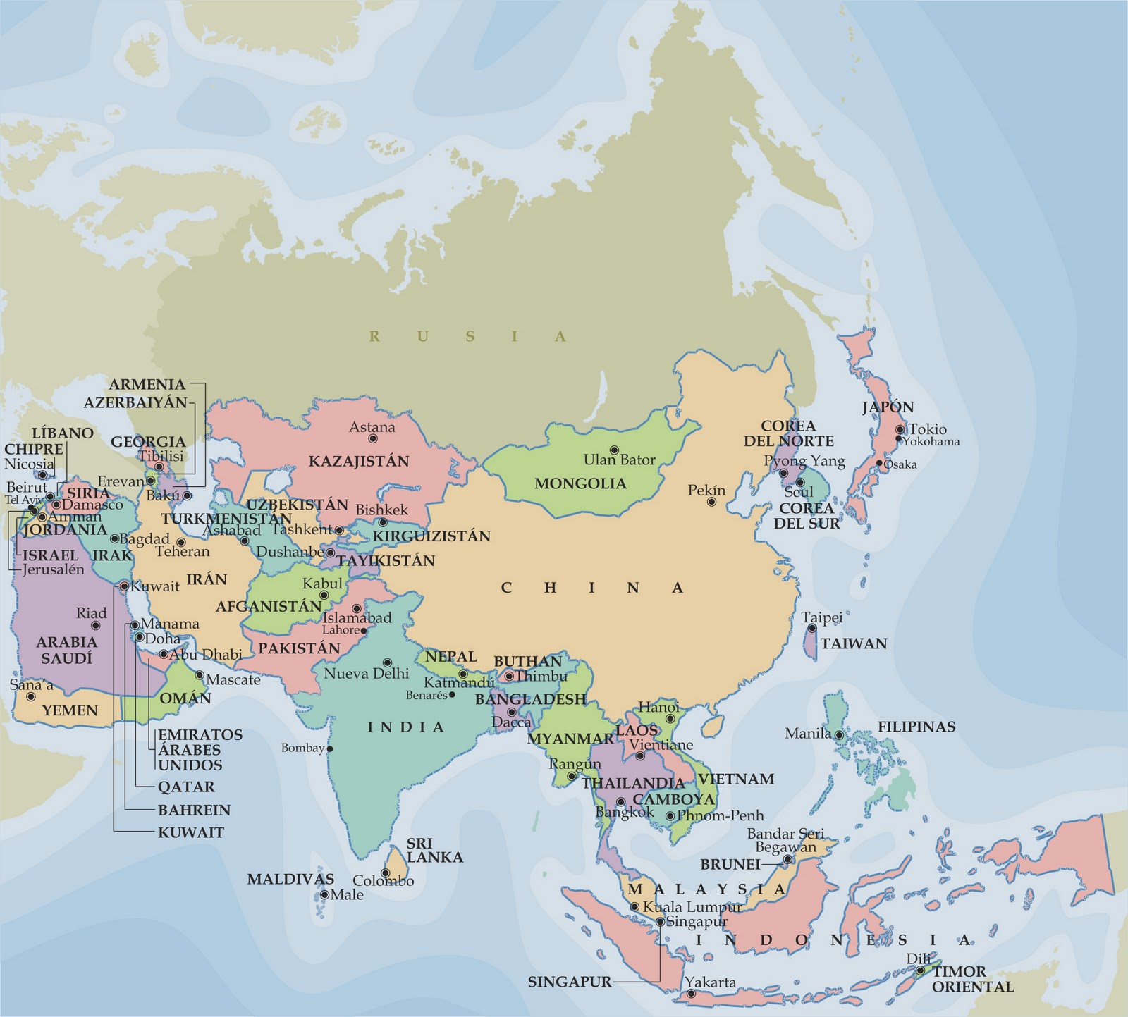 Apunte: Localización absoluta y relativa de Asia Apunte: Localización absoluta y relativa de Asia
