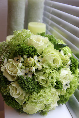 green wedding roses