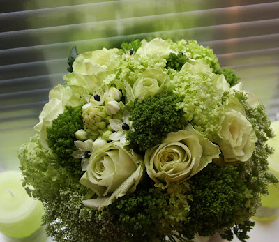 green wedding roses