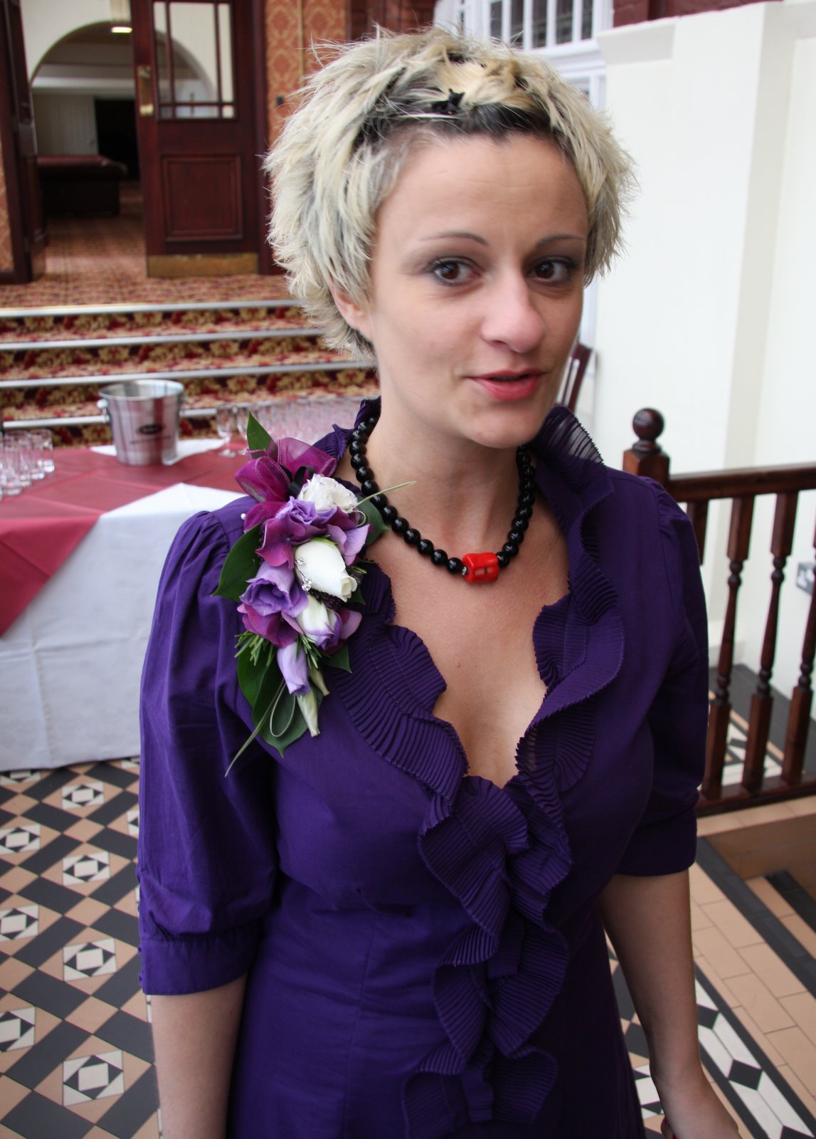 dress with corsage