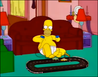 scalextric - SIGUEN LOS FAMOSOS Y EL SCALEXTRIC !!! Homer+Simpson+-+Playing+Slot+Cars+in+His+Underwear