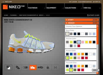 the NikeiD website design