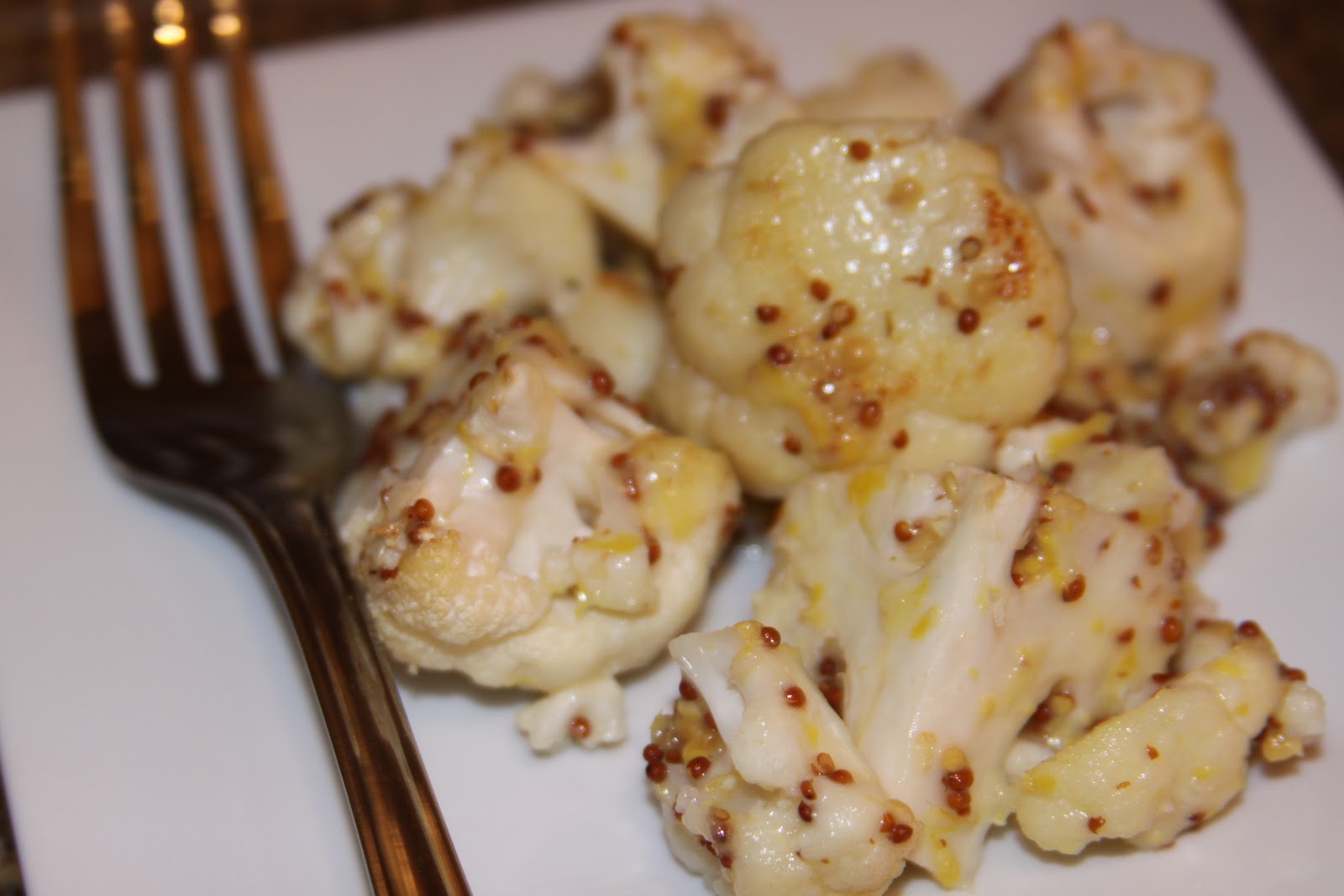 Roasted Cauliflower with Whole Grain Dijon Mustard Climbing Grier