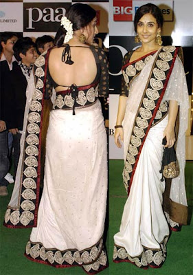 Vidya balan in Backless Sari