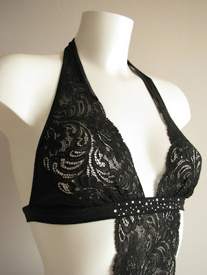 My latest creation, made in a beautiful black lace and stretch satin: a 