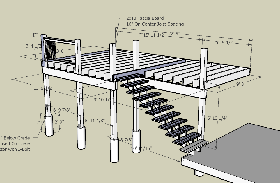 Jacob Gable Deck Plans using Google Sketchup
