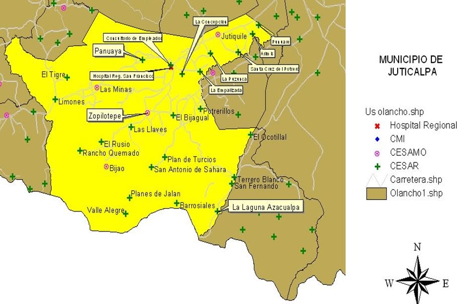 Region sanitaria departamental Olancho. MUNICIPIO DE JUTICALPA