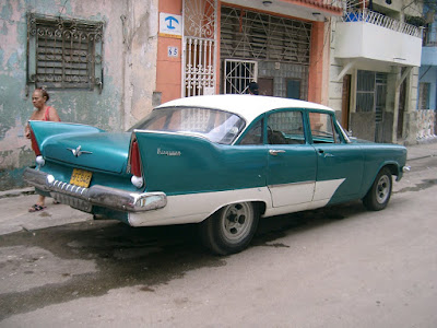 Old american cars now famous in the old city