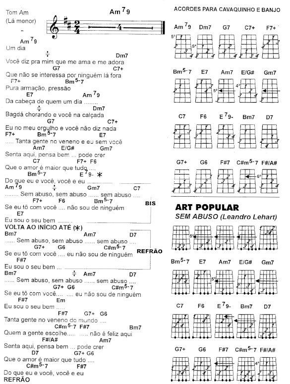 CARÍCIAS ART POPULAR  Cifras simplificadas, Cifras de musicas, Cifras