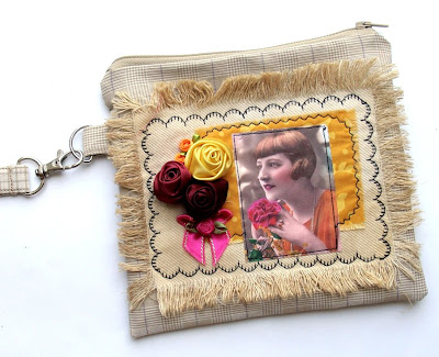 OOAK Romantic vintage woman wristlet by Ayala Levinger