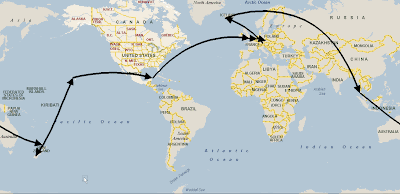 Around the world in 60 pubs - map