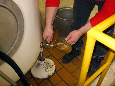 Rolf pours a sample of his excellent Bockbier from the lagering tank