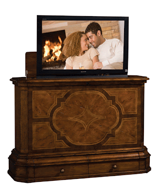 Sligh Furniture's Laredo lift top television console as seen on the Gift & Home Today blog
