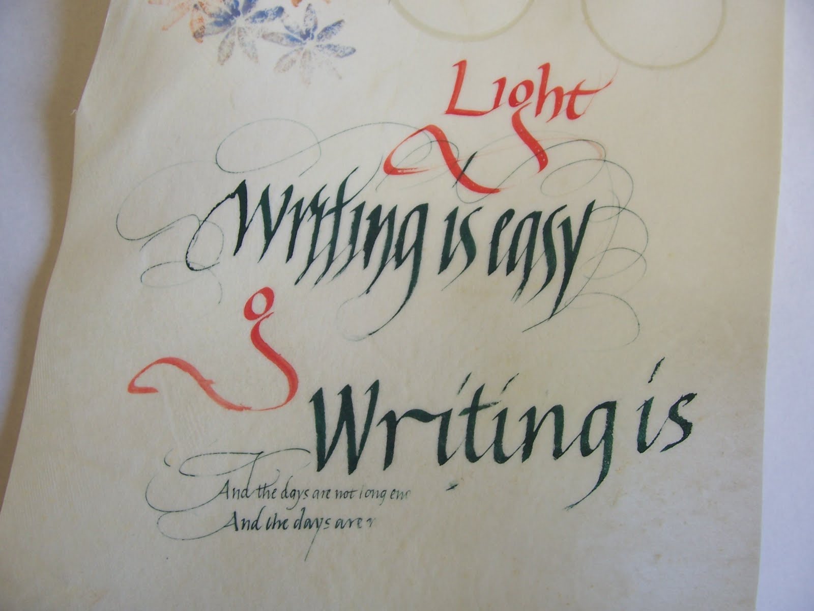 Eden Valley Scribes Vellum examples