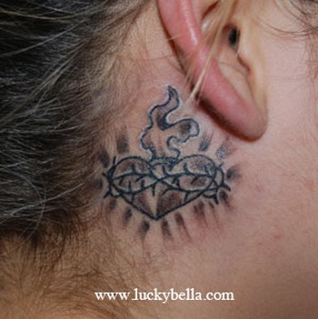 Tattoo Behind The Ear Star Heart Tattoos