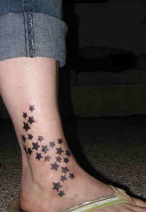 stars tattoos for girls on foot. Small star tattoos for girls