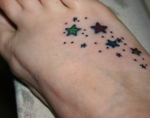 star tattoos on foot for women. small tattoos for women on foot. Small star tattoos on foot for girls design 