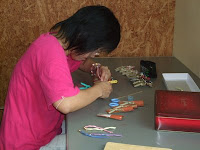 Working on handicrafts