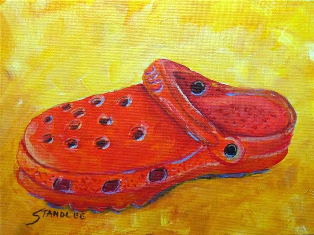 acrylic paint on crocs