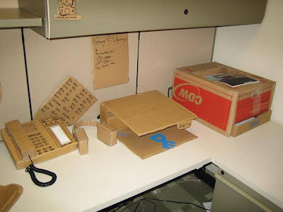 Its Financial Crisis And This is Our New Office - Cardboard Office