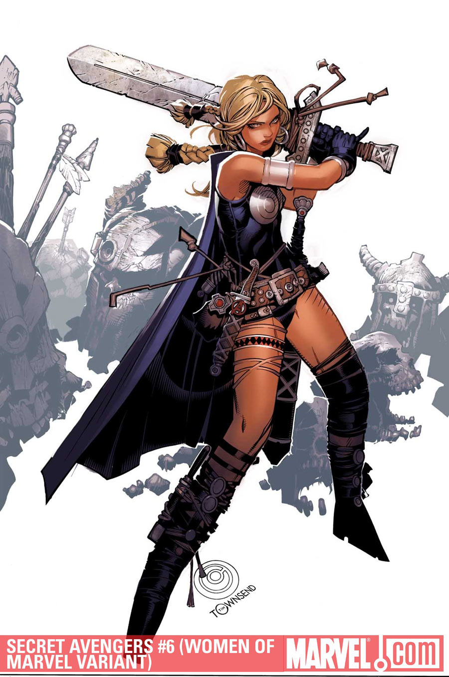 Chris Bachalo draws a Valkyrie with a big chuffing sword.