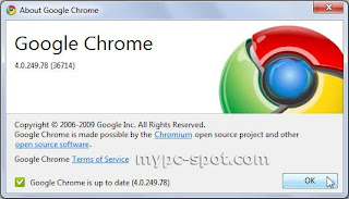 Update Google Chrome berhasil