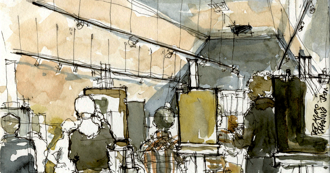 Urban Sketchers Seattle Drawing Jam At the Gage Art Academy