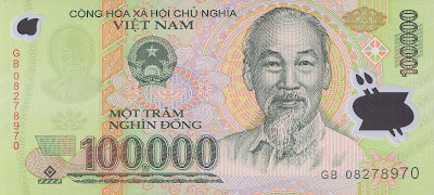 Polymer banknote of the Vietnam
