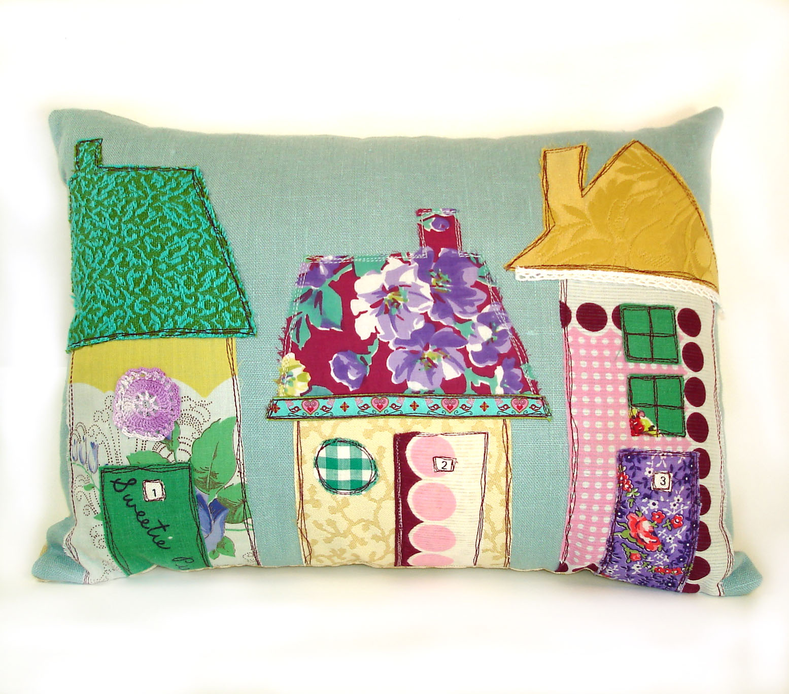 RobinsEggBlue More Vintage Fabric House Pillows....