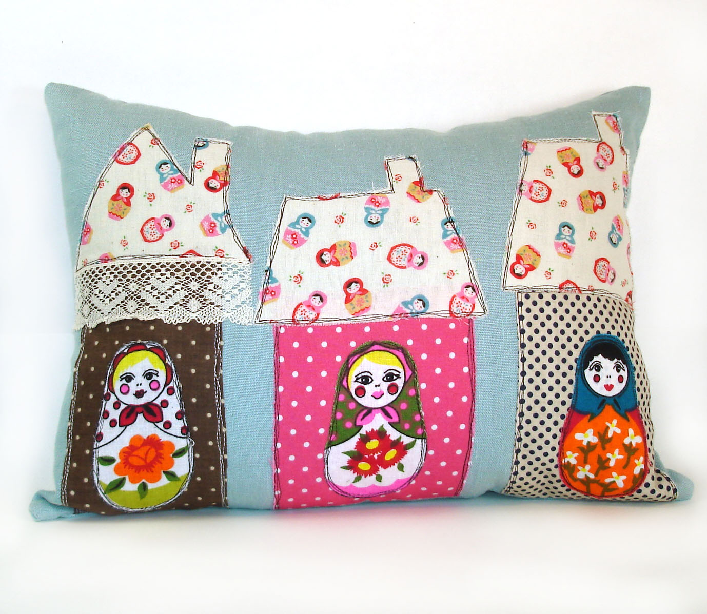RobinsEggBlue More Vintage Fabric House Pillows....