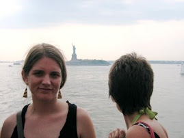 My sister and I Floating by Liberty Island