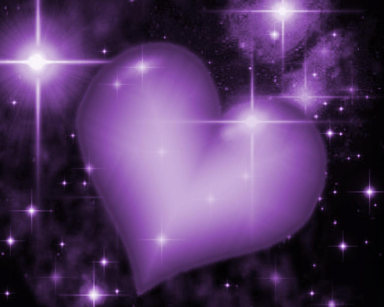 Purple Heart with Starry Purple Background Wallpapers Purple
