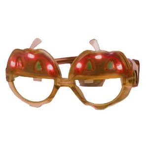 Retro Novelties: WeGlow International Flashing Pumpkin Glasses - Orange