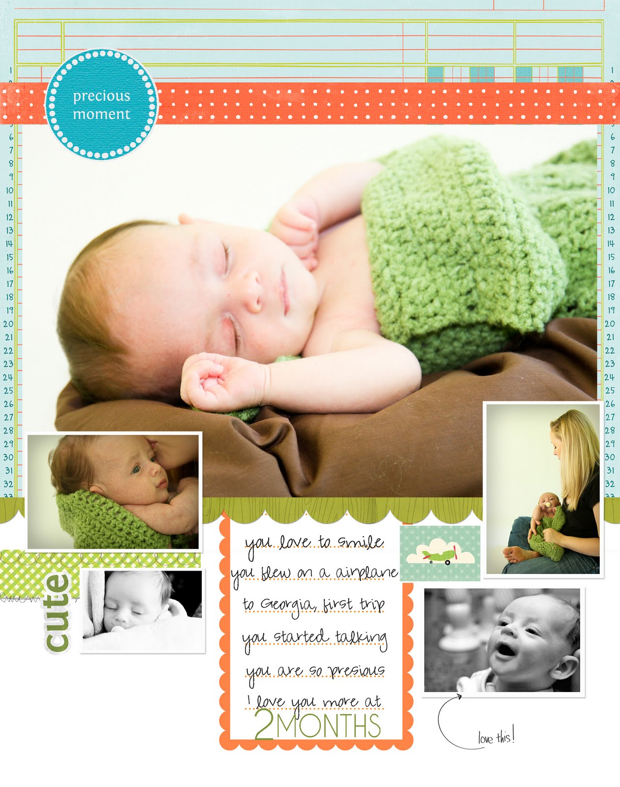 Sweet and Simple baby book layouts