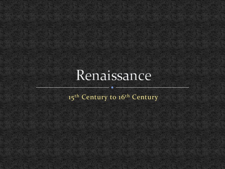List of Renaissance Artists