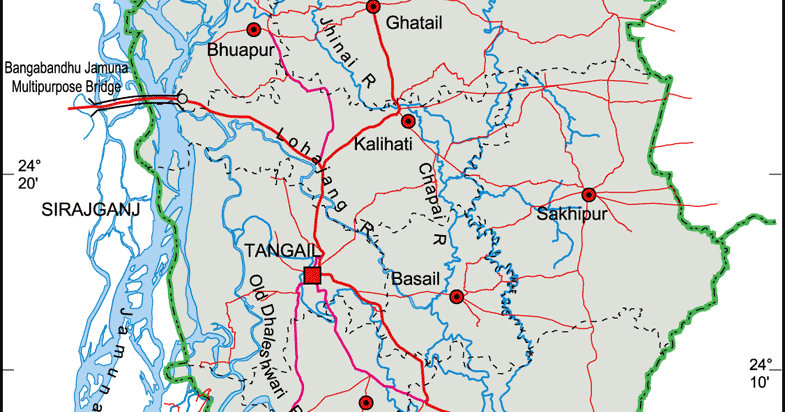 Tangail Sadar Upazila Map Maps Of Bangladesh: Political Map Of Tangail District