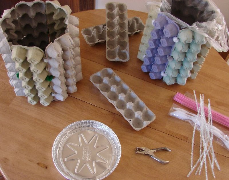 Handmade Moon Egg Carton Waste Baskets Handmade Moon Egg Carton Waste Baskets