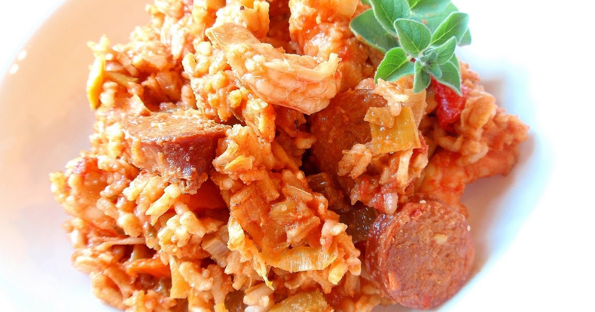 Deliciously Golden Jambalaya with Shrimp and Ham/Sausage