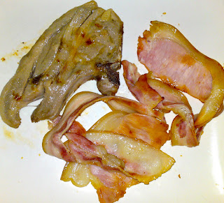 Saturday's breakfast - lamb forequarter chops and bacon