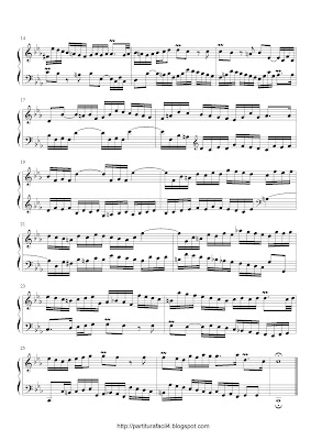 Partitura de piano gratis de Johann Sebastian Bach: Inventio Nº 2