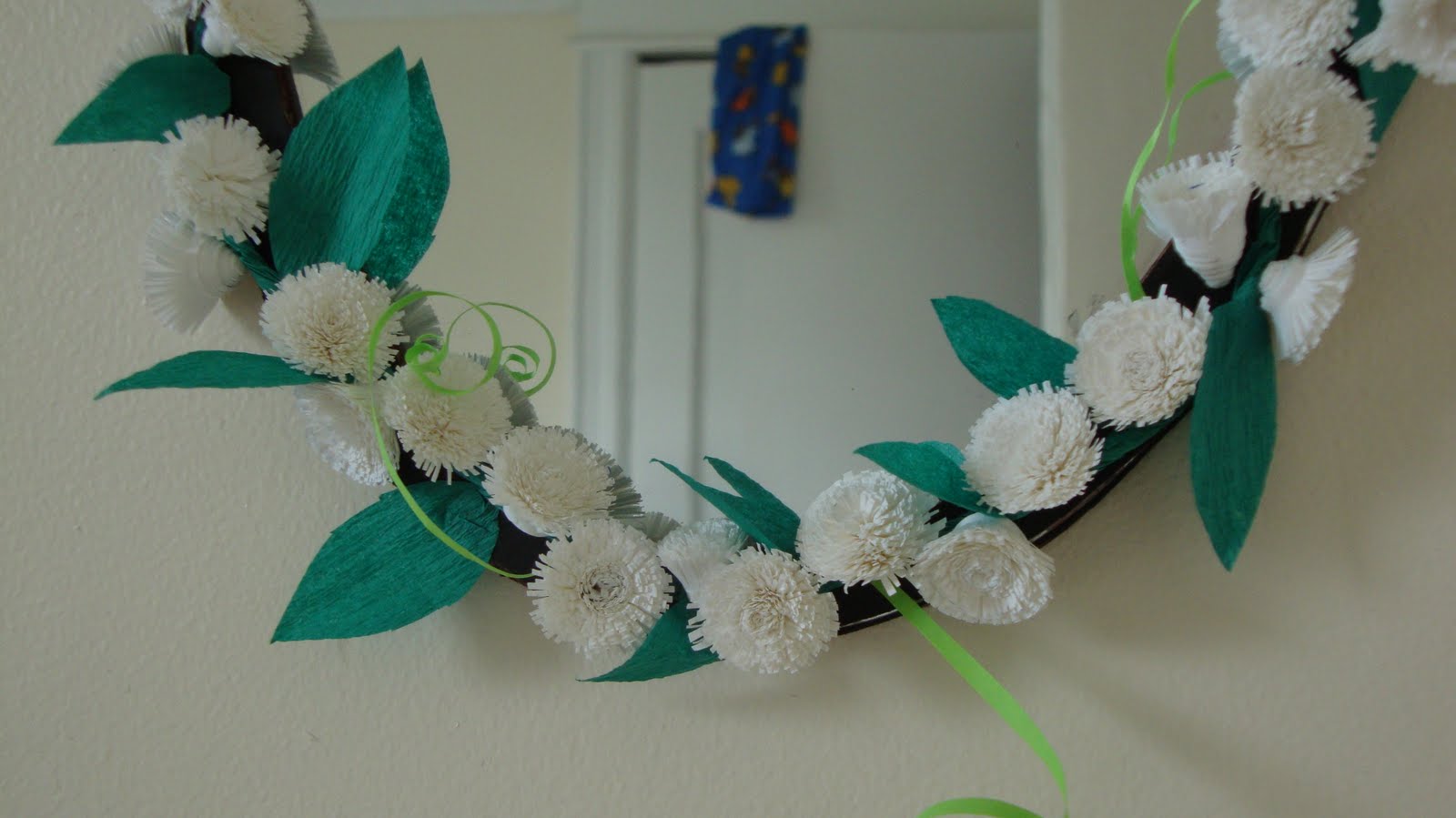 Sonali's Quilling Creation.. Mirror decorated with quilled flowers..