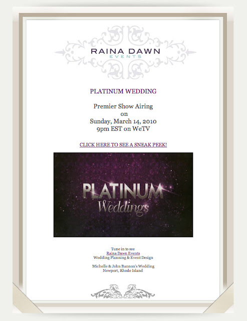 Tune in tonight at 9pm EST to see Raina Dawn Events Platinum Wedding Premier