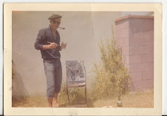 A BEATNIK IN 1959 WITH BRUSH AND PIPE NEAR MANHATTAN BEACH, CALIFORNIA