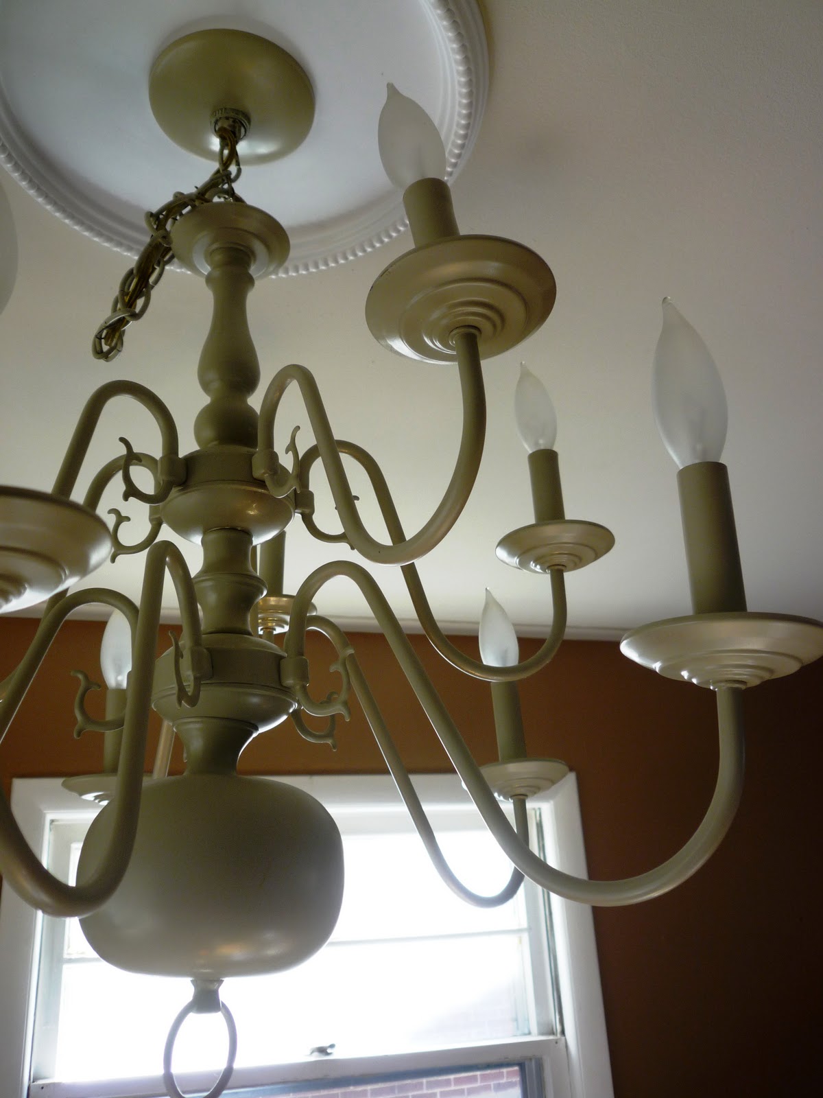 Jigsaws and Ginger from blahbrass to chic chandelier spraypainting