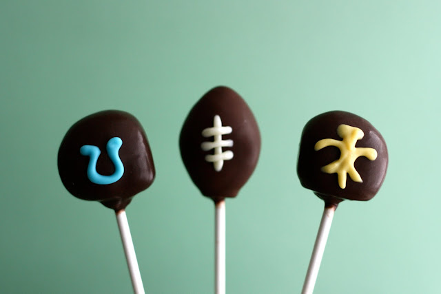 love and butter: football cake pops